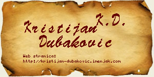 Kristijan Dubaković vizit kartica
